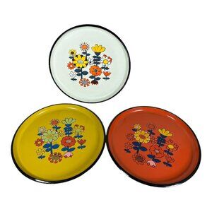 Mid-Century Floral Serving Trays‎